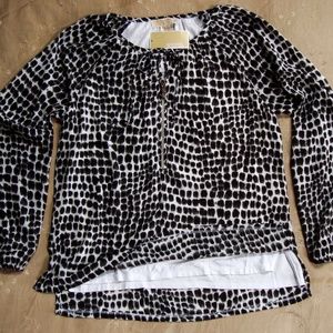 Michael Kors Sz 8 2-Layer Lined Tunic Blouse Shirt